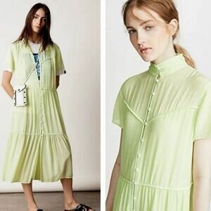 Rag & Bone Libby Tiered Seam Crinkle Dress